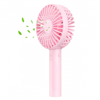 Ventilateur Portatif avec Miroir, Moxie [Macarons Handy Fan] Ventilateur Portatif avec 3 vitesses 2000mAh et miroir intégré [Pink] - Rose