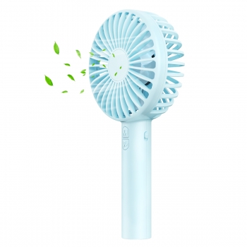 Ventilateur Portatif avec Miroir, Moxie [Macarons Handy Fan] Ventilateur Portatif avec 3 vitesses 2000mAh et miroir intégré [Blue] - Bleu