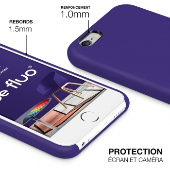 Moxie Coque iPhone 6/6S [BeFluo] Coque Silicone Fine et Légère pour iPhone 6S et iPhone 6, Intérieur Microfibre, Coque Anti-chocs et Anti-rayures pour iPhone 6S/6 - Violet