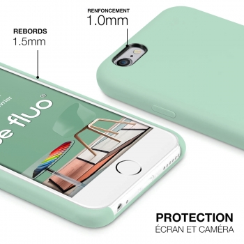 Moxie Coque iPhone 6/6S [BeFluo] Coque Silicone Fine et Légère pour iPhone 6S et iPhone 6, Intérieur Microfibre, Coque Anti-chocs et Anti-rayures pour iPhone 6S/6 - Menthe