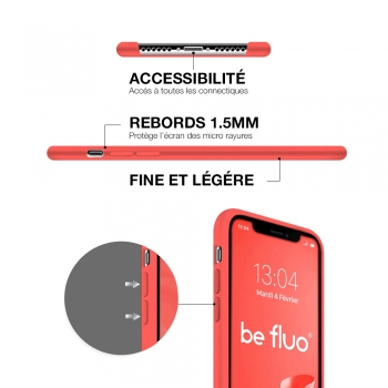 Moxie Coque iPhone XS / iPhone X [BeFluo] Coque Silicone Fine et Légère pour iPhone XS 5.8" et iPhone X, Intérieur Microfibre, Coque Anti-chocs et Anti-rayures pour iPhone XS/X - Rose Vif