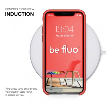 Moxie Coque iPhone XS / iPhone X [BeFluo] Coque Silicone Fine et Légère pour iPhone XS 5.8" et iPhone X, Intérieur Microfibre, Coque Anti-chocs et Anti-rayures pour iPhone XS/X - Rose Vif