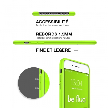 Moxie Coque iPhone 7/8/SE 2020 [BeFluo] Coque Silicone Fine et Légère pour iPhone 8, iPhone 7 et iPhone SE 2020, Intérieur Microfibre, Coque Anti-chocs et Anti-rayures pour iPhone 8/7/SE 2020 - Vert Pomme