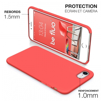 Moxie Coque iPhone 7/8/SE 2020 [BeFluo] Coque Silicone Fine et Légère pour iPhone 8, iPhone 7 et iPhone SE 2020, Intérieur Microfibre, Coque Anti-chocs et Anti-rayures pour iPhone 8/7/SE 2020 - Rose Vif