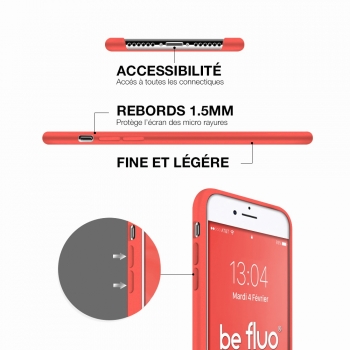 Moxie Coque iPhone 7/8/SE 2020 [BeFluo] Coque Silicone Fine et Légère pour iPhone 8, iPhone 7 et iPhone SE 2020, Intérieur Microfibre, Coque Anti-chocs et Anti-rayures pour iPhone 8/7/SE 2020 - Rose Vif