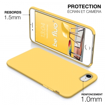 Moxie Coque iPhone 7/8/SE 2020 [BeFluo] Coque Silicone Fine et Légère pour iPhone 8, iPhone 7 et iPhone SE 2020, Intérieur Microfibre, Coque Anti-chocs et Anti-rayures pour iPhone 8/7/SE 2020 - Jaune Clair