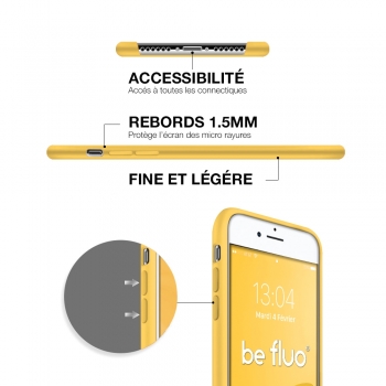 Moxie Coque iPhone 7/8/SE 2020 [BeFluo] Coque Silicone Fine et Légère pour iPhone 8, iPhone 7 et iPhone SE 2020, Intérieur Microfibre, Coque Anti-chocs et Anti-rayures pour iPhone 8/7/SE 2020 - Jaune Clair