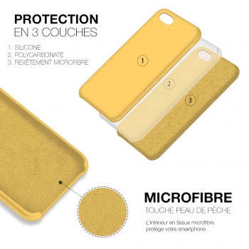 Moxie Coque iPhone 7/8/SE 2020 [BeFluo] Coque Silicone Fine et Légère pour iPhone 8, iPhone 7 et iPhone SE 2020, Intérieur Microfibre, Coque Anti-chocs et Anti-rayures pour iPhone 8/7/SE 2020 - Jaune Clair