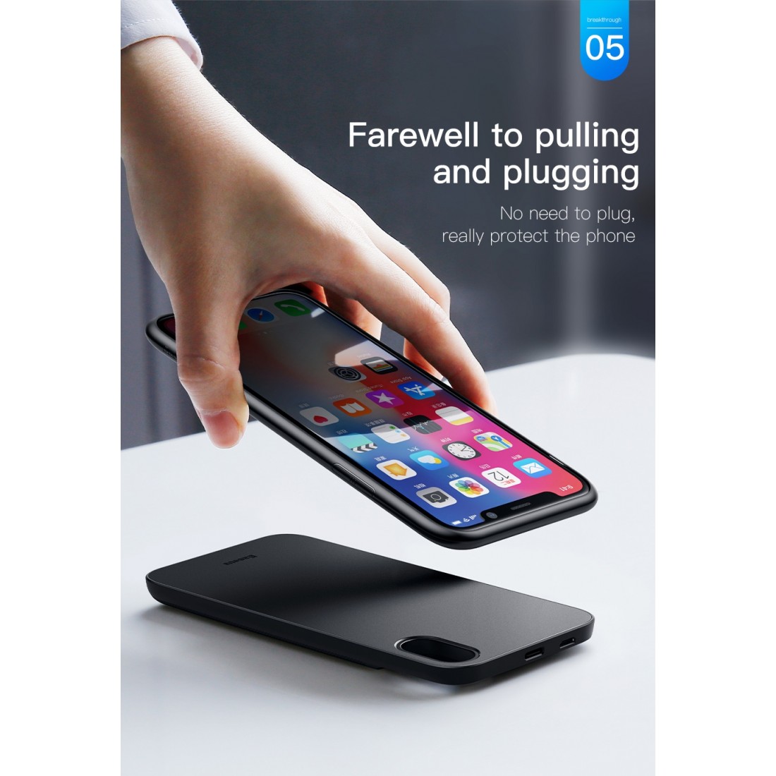 Coque Batterie à Induction iPhone XS / iPhone X, Baseus [ACAPIPHXABJ01