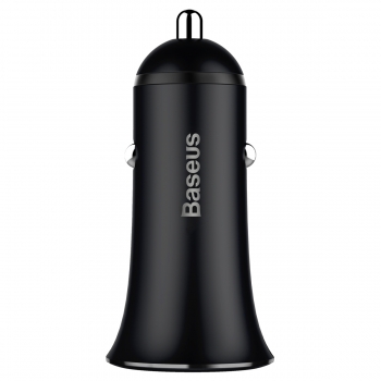 Chargeur Allume Cigare 2 USB, Baseus [CCLB-01] [Small Trumpet 5V/3.1A] 2 ports USB, Finition Métal, Compact, Indicateur LED [Black] - Noir