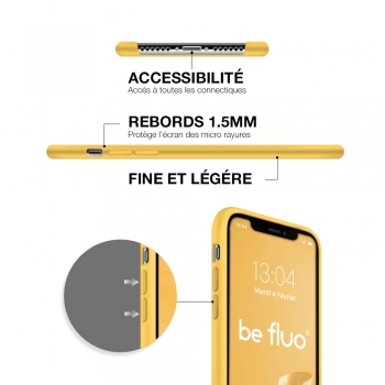 Moxie Coque iPhone XS / iPhone X [BeFluo] Coque Silicone Fine et Légère pour iPhone XS 5.8" et iPhone X, Intérieur Microfibre, Coque Anti-chocs et Anti-rayures pour iPhone XS/X - Jaune Clair