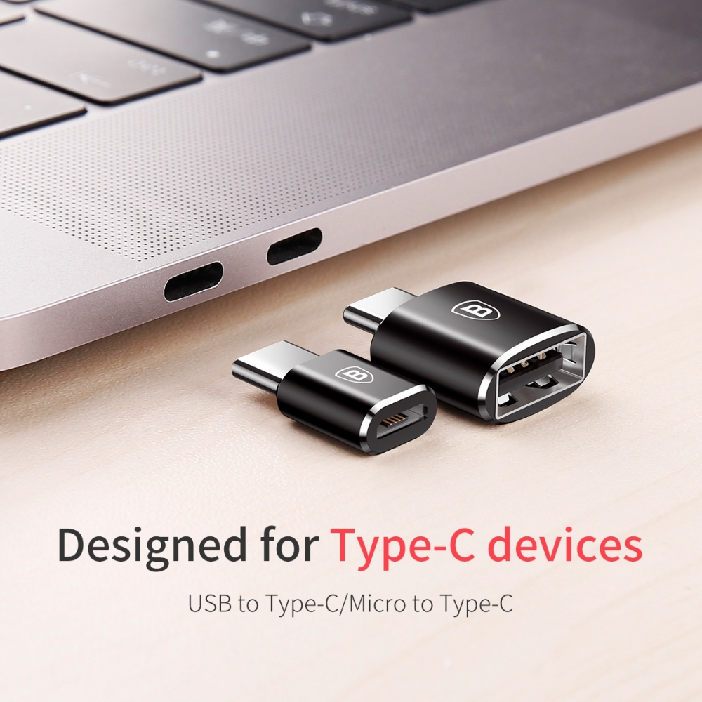 Mini adaptateur USB femelle vers USB TypeC mâle, Baseus [CATOTG01] [2.4A] Adaptateur USB vers