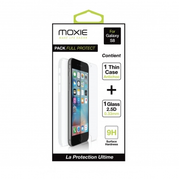 Pack FullProtect 1 coque + 1 verre trempé incurvé Moxie Samsung Galaxy S8