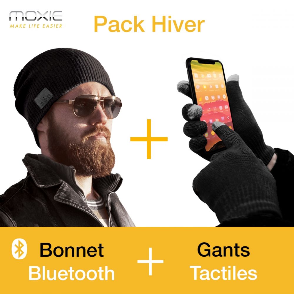 Pack Bonnet Stéréo Bluetooth et Gants Tactiles