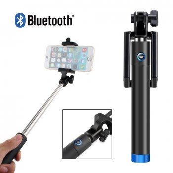 Mini Perche téléscopique Selfie Moxie Bleu avec bouton Bluetooth