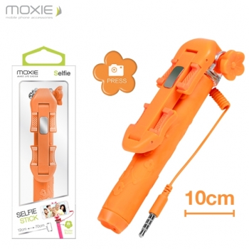 Mini Perche Téléscopique Selfie Moxie Orange à Fil et Bouton Déclencheur