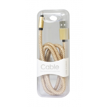 Câble data Moxie cuir tressé Gold compatible iPhone 5/5S/5C/SE/6/6S/6+/6S+/7/7+