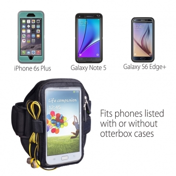 Brassard Sportband multifonction Trackpouch Aventree pour iPhone 6+/Note 4 KSAM-TR801-BLK