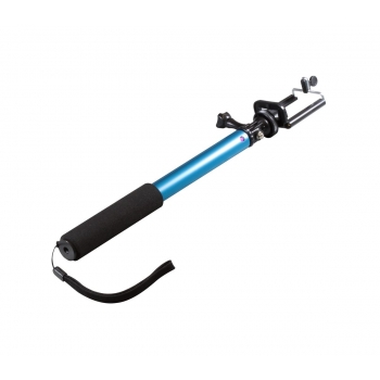 Perche aluminium téléscopique Selfie bleu pour smartphones, GoPro