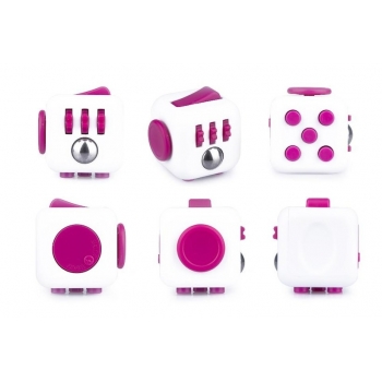 Crazy Cube Fidget Anti-Stress - Blanc Fuchsia