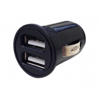 Chargeur allume-cigare 2 entrée USB 3A + Câble data Micro-USB Noir