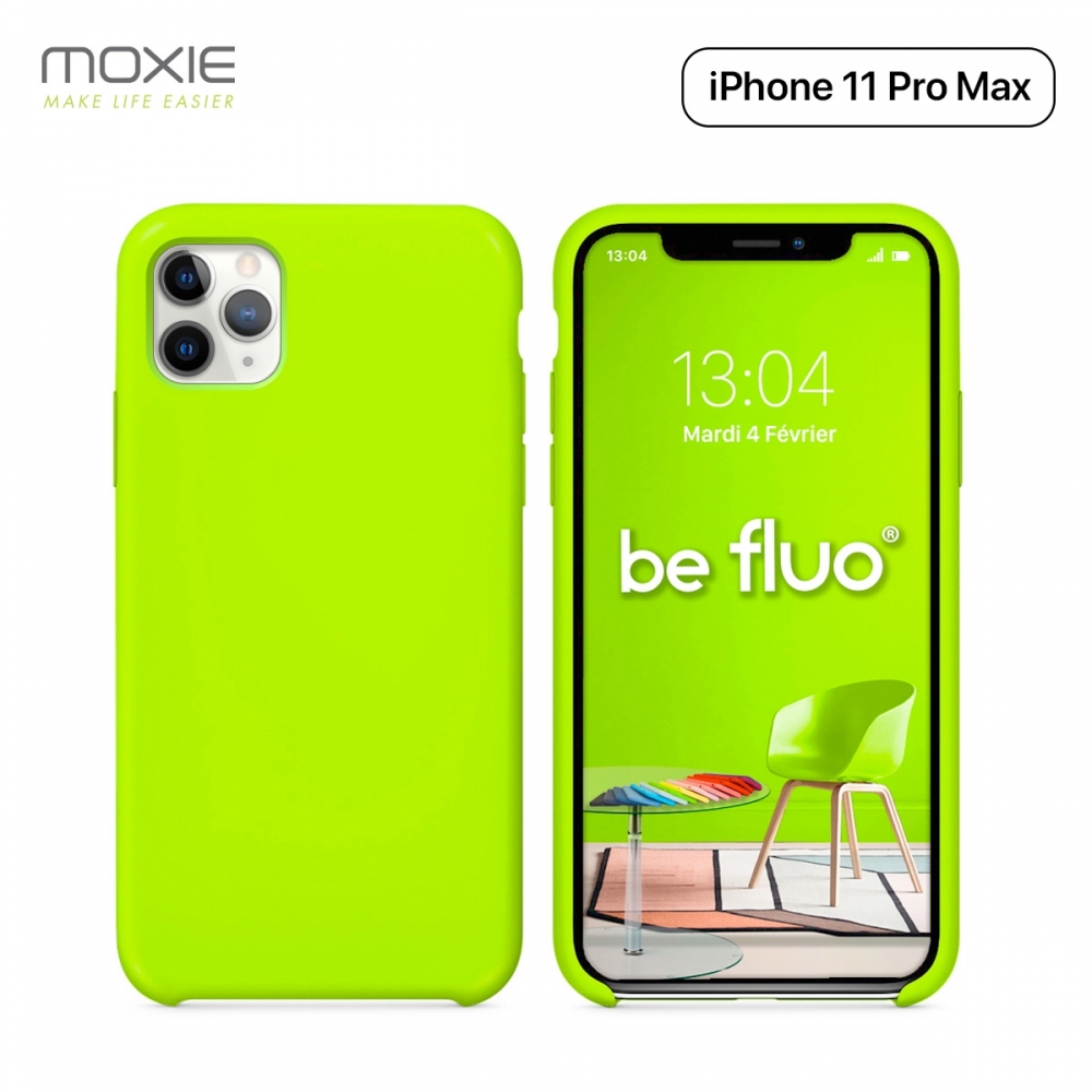 Moxie Coque iPhone 11 Pro Max [BeFluo®] Coque Silicone Fine et Légère pour iPhone 11 Pro Max 6.5- Intérieur Microfibre, Coque Anti-chocs et Anti-rayures pour iPhone 11 Pro Max (2019) 6.5 pouces -Vert Pomme