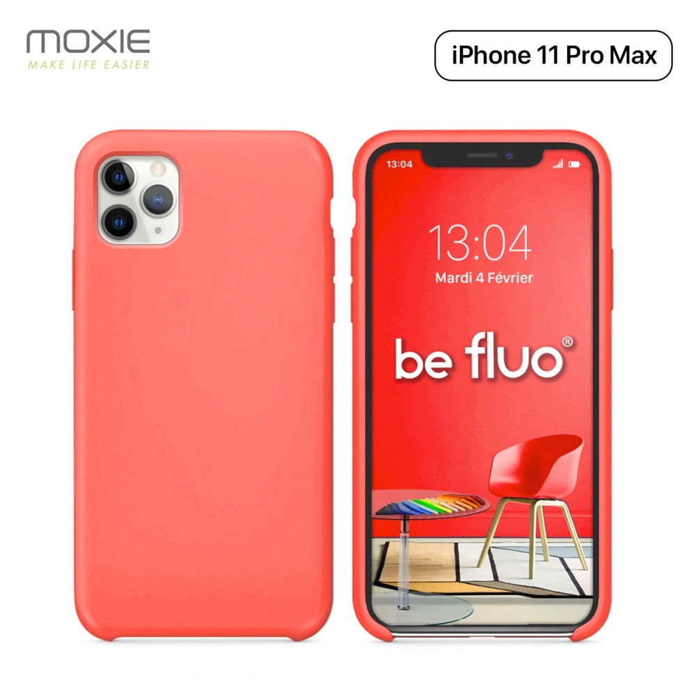 Moxie Coque iPhone 11 Pro Max [BeFluo®] Coque Silicone Fine et Légère pour iPhone 11 Pro Max 6.5- Intérieur Microfibre, Coque Anti-chocs et Anti-rayures pour iPhone 11 Pro Max (2019) 6.5 pouces -Rose Vif
