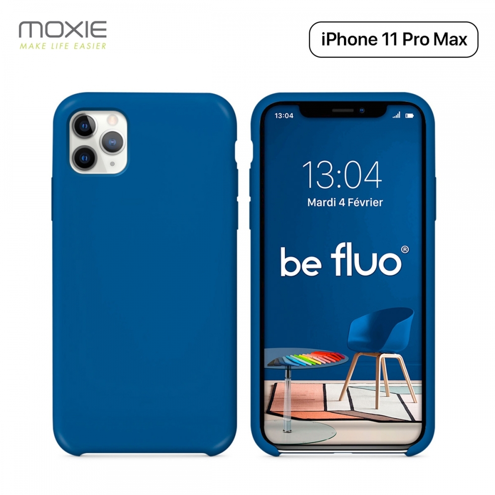 Moxie Coque iPhone 11 Pro Max [BeFluo®] Coque Silicone Fine et Légère pour iPhone 11 Pro Max 6.5- Intérieur Microfibre, Coque Anti-chocs et Anti-rayures pour iPhone 11 Pro Max (2019) 6.5 pouces -Bleu Marine