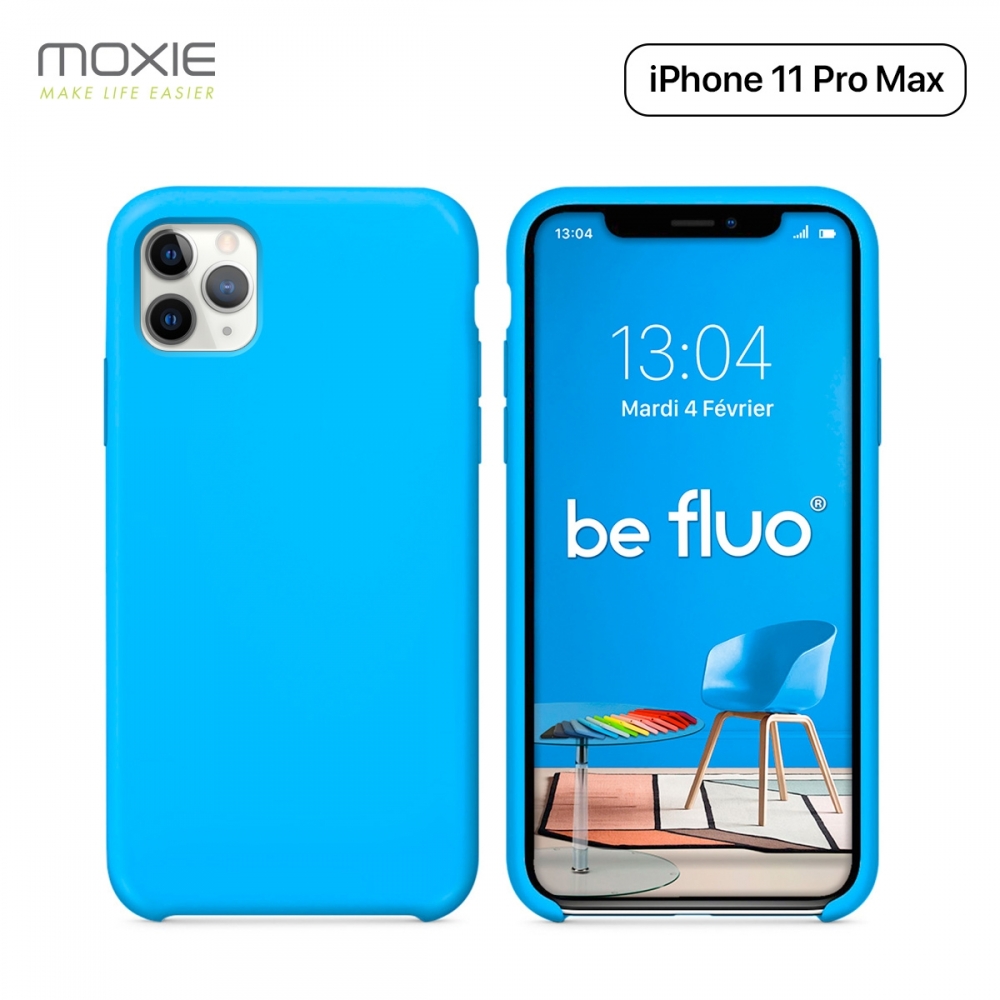 Moxie Coque iPhone 11 Pro Max [BeFluo®] Coque Silicone Fine et Légère pour iPhone 11 Pro Max 6.5- Intérieur Microfibre, Coque Anti-chocs et Anti-rayures pour iPhone 11 Pro Max (2019) 6.5 pouces -Bleu Clair