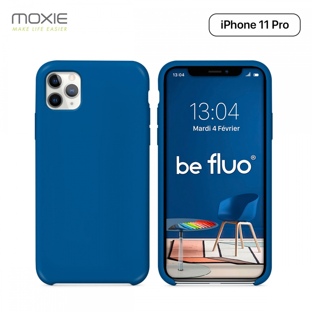 Moxie Coque iPhone 11 Pro [BeFluo] Coque Silicone Fine et Légère pour iPhone 11 Pro 5.8- Intérieur Microfibre, Coque Anti-chocs et Anti-rayures pour iPhone 11 (2019) 5.8 pouces -Bleu Marine