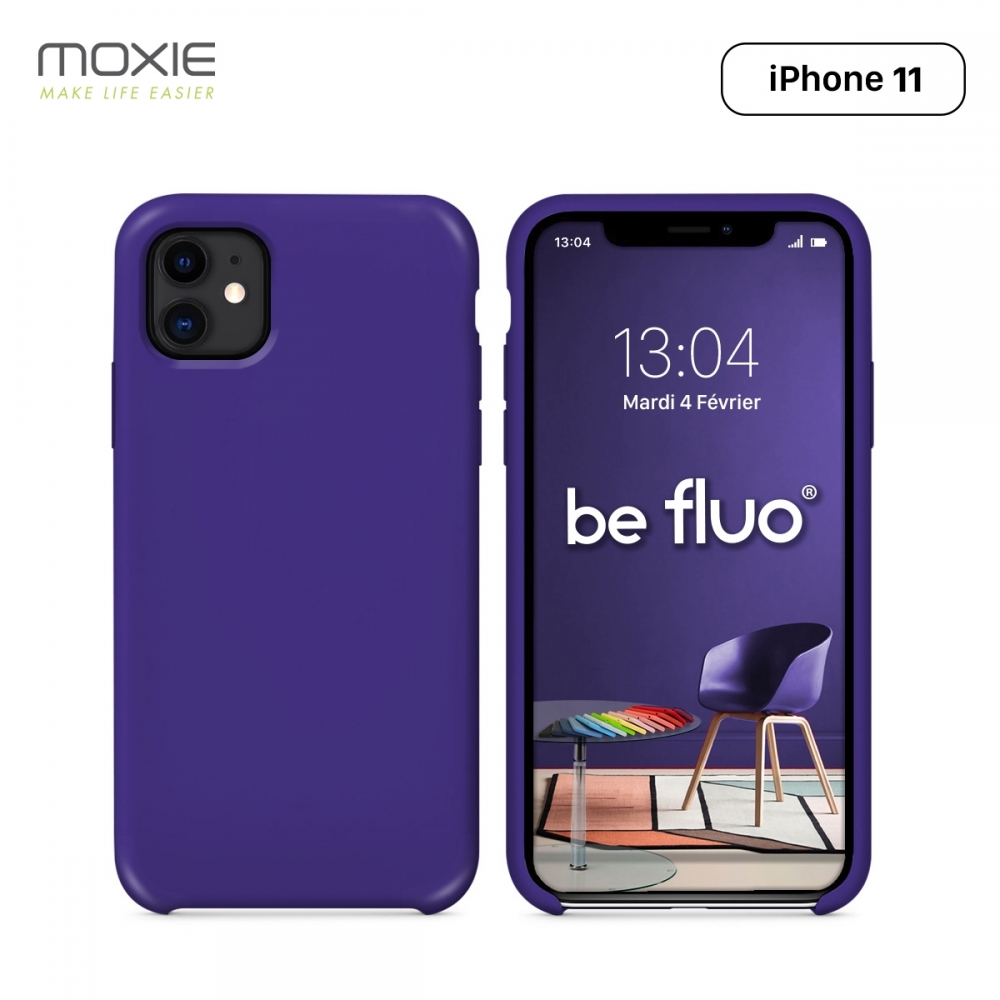 Moxie Coque iPhone 11 [BeFluo®] Coque Silicone Fine et Légère pour iPhone 11 6.1- Intérieur Microfibre, Coque Anti-chocs et Anti-rayures pour iPhone 11 (2019) 6.1 pouces -Violet
