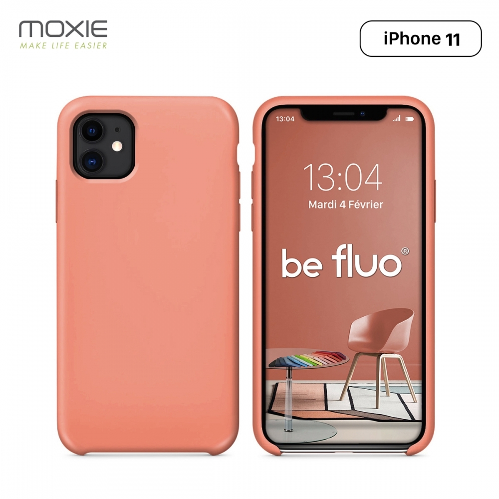 Moxie Coque iPhone 11 [BeFluo®] Coque Silicone Fine et Légère pour iPhone 11 6.1- Intérieur Microfibre, Coque Anti-chocs et Anti-rayures pour iPhone 11 (2019) 6.1 pouces -Rose Pastel