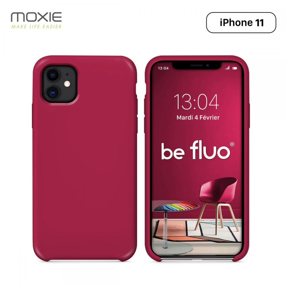 Moxie Coque iPhone 11 [BeFluo®] Coque Silicone Fine et Légère pour iPhone 11 6.1- Intérieur Microfibre, Coque Anti-chocs et Anti-rayures pour iPhone 11 (2019) 6.1 pouces -Framboise