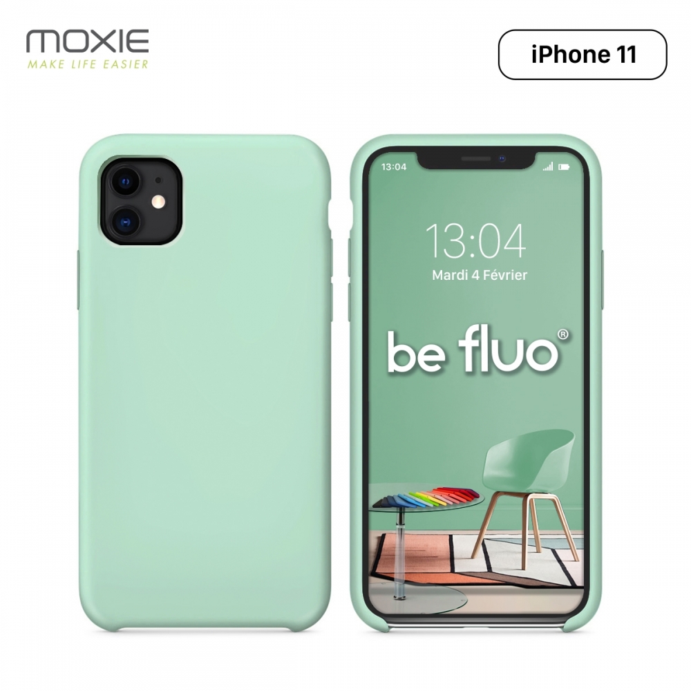 Moxie Coque iPhone 11 [BeFluo] Coque Silicone Fine et Légère pour iPhone 11 6.1" Intérieur Microfibre, Coque Anti-chocs et Anti-rayures pour iPhone 11 (2019) 6.1 pouces - Menthe