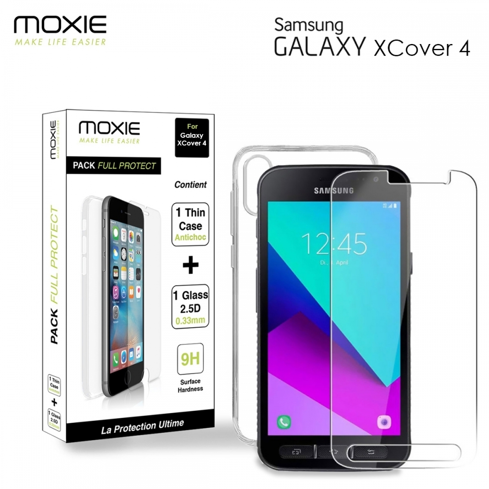 Pack FullProtect 1 coque + 1 verre trempé Moxie pour Galaxy Xcover 4