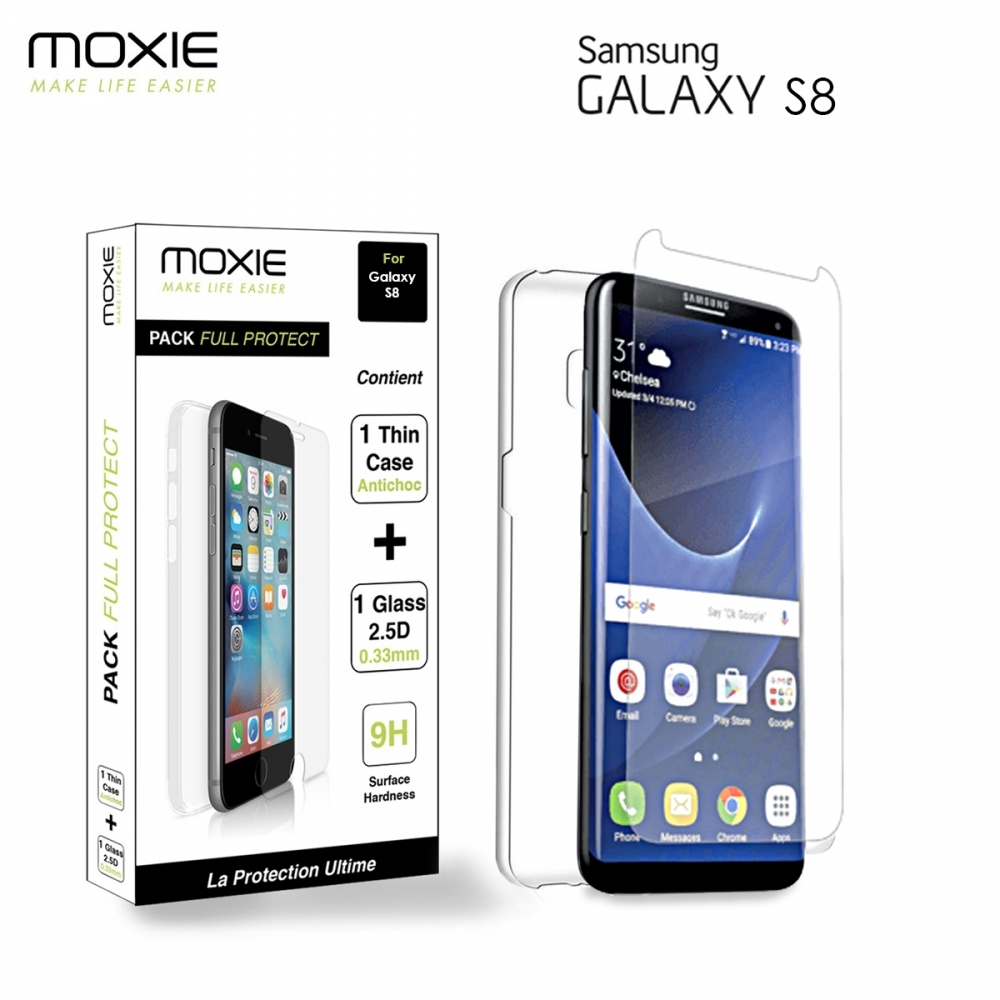 Pack FullProtect 1 coque + 1 verre trempé Moxie pour Galaxy S8