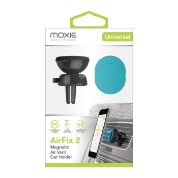 Support Voiture Universel Moxie AirFix 2 Push + clip Grille de Ventilation, Compatible GPS Coyote - Noir