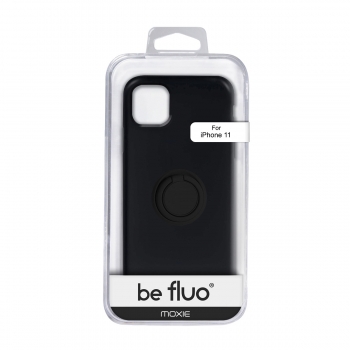 Moxie Coque iPhone 11 [BeLoop®] Coque Silicone Fine et Légère pour iPhone 11 avec Ring Holder intégré - Intérieur Microfibre, Coque Anti-chocs et Anti-rayures pour iPhone 11 - NOIR