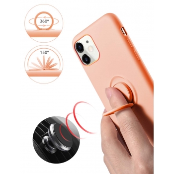 Moxie Coque iPhone 11 [BeLoop®] - Coque Silicone Fine et Légère pour iPhone 11 avec Ring Holder intégré - Intérieur Microfibre, Coque Anti-chocs et Anti-rayures pour iPhone 11  - ORANGE