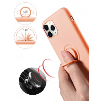 Moxie Coque iPhone 11 PRO [BeLoop®] - Coque Silicone Fine et Légère pour iPhone 11 Pro avec Ring Holder intégré - Intérieur Microfibre, Coque Anti-chocs et Anti-rayures pour iPhone 11 Pro  - ORANGE