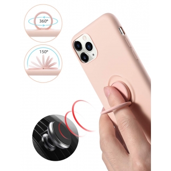 Moxie Coque iPhone 11 PRO [BeLoop®] - Coque Silicone Fine et Légère pour iPhone 11 Pro avec Ring Holder intégré - Intérieur Microfibre, Coque Anti-chocs et Anti-rayures pour iPhone 11 Pro  - ROSE
