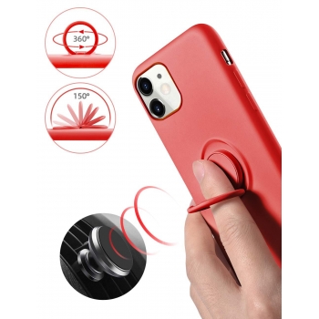 Moxie Coque iPhone 11 PRO  Max [BeLoop®] - Coque Silicone Fine et Légère pour iPhone 11 Pro Max avec Ring Holder intégré - Intérieur Microfibre, Coque Anti-chocs et Anti-rayures pour iPhone 11 Pro Max  - ROUGE