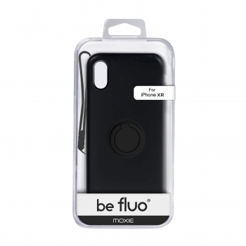 Moxie Coque iPhone XR [BeLoop®] - Coque Silicone Fine et Légère pour iPhone XR avec Ring Holder intégré - Intérieur Microfibre, Coque Anti-chocs et Anti-rayures pour iPhone XR  - NOIR