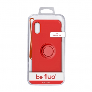 Moxie Coque iPhone XR [BeLoop®] - Coque Silicone Fine et Légère pour iPhone XR avec Ring Holder intégré - Intérieur Microfibre, Coque Anti-chocs et Anti-rayures pour iPhone XR  - ROUGE