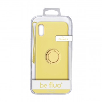 Moxie Coque iPhone X/XS [BeLoop®] - Coque Silicone Fine et Légère pour iPhone X/XS avec Ring Holder intégré - Intérieur Microfibre, Coque Anti-chocs et Anti-rayures pour iPhone X/XS  - JAUNE