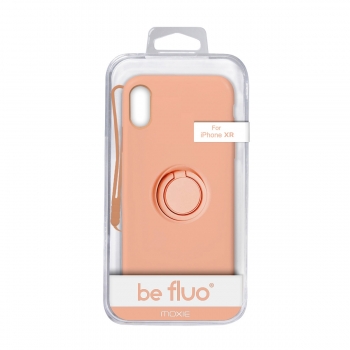 Moxie Coque iPhone XR [BeLoop®] - Coque Silicone Fine et Légère pour iPhone XR avec Ring Holder intégré - Intérieur Microfibre, Coque Anti-chocs et Anti-rayures pour iPhone XR  - ORANGE