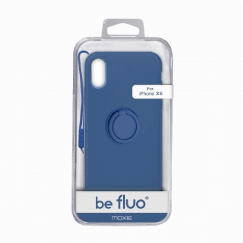 Moxie Coque iPhone X/XS [BeLoop®] - Coque Silicone Fine et Légère pour iPhone X/XS avec Ring Holder intégré - Intérieur Microfibre, Coque Anti-chocs et Anti-rayures pour iPhone X/XS  - BLEU