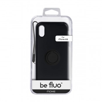 Moxie Coque iPhone X/XS [BeLoop®] - Coque Silicone Fine et Légère pour iPhone X/XS avec Ring Holder intégré - Intérieur Microfibre, Coque Anti-chocs et Anti-rayures pour iPhone X/XS  - NOIR