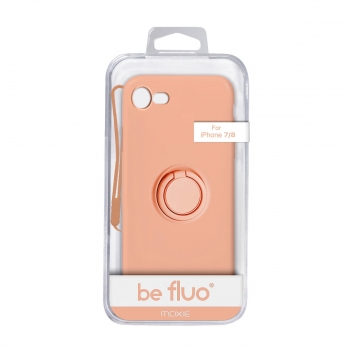 Moxie Coque iPhone 7/8/SE 2020 [BeLoop®] - Coque Silicone Fine et Légère pour iPhone 7/8/SE 2020 avec Ring Holder intégré - Intérieur Microfibre, Coque Anti-chocs et Anti-rayures pour iPhone 7/8/SE 2020  - ORANGE