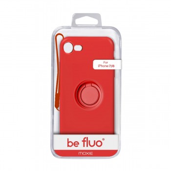 Moxie Coque iPhone 7/8/SE 2020 [BeLoop®] - Coque Silicone Fine et Légère pour iPhone 7/8/SE 2020 avec Ring Holder intégré - Intérieur Microfibre, Coque Anti-chocs et Anti-rayures pour iPhone 7/8/SE 2020  - ROUGE